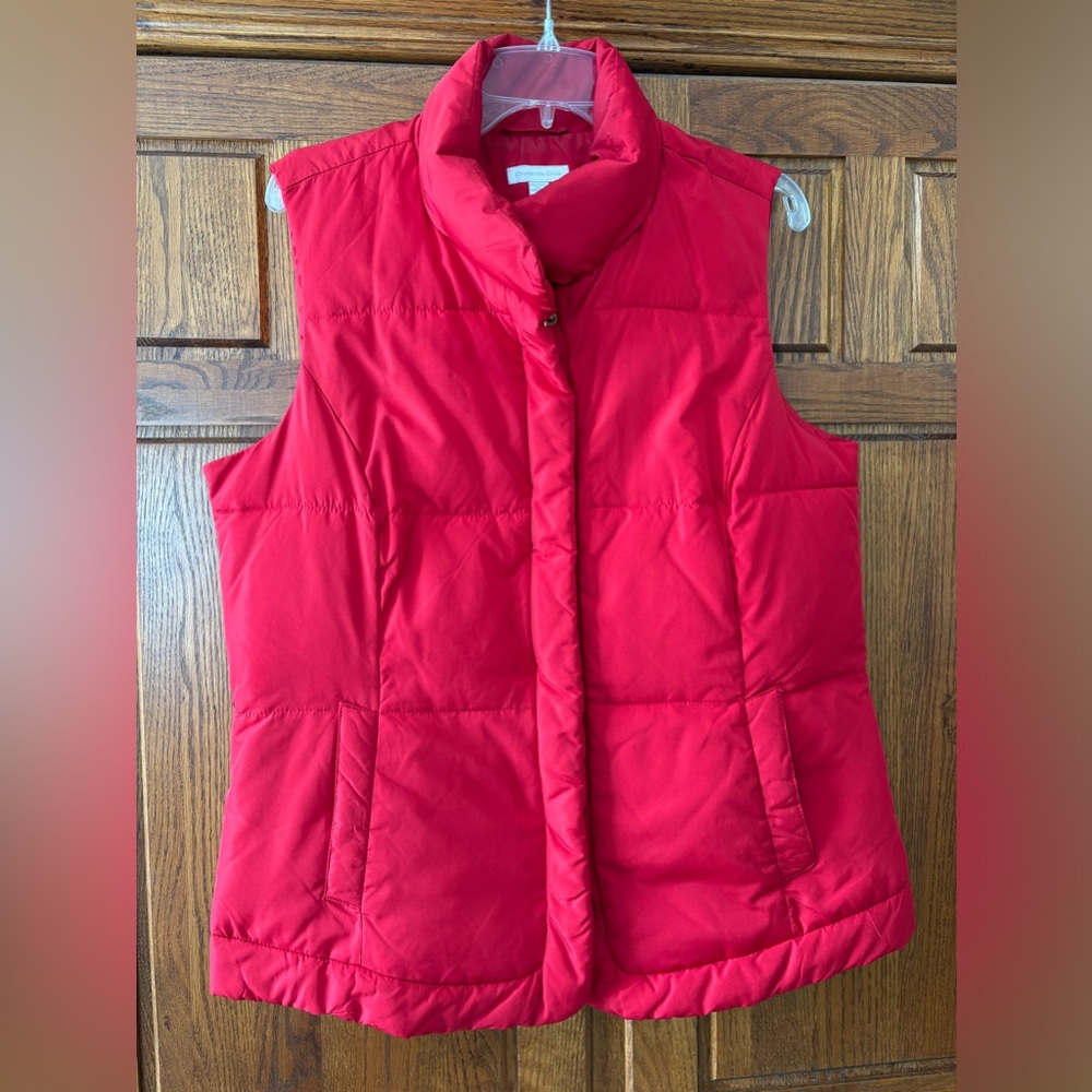Charter Club Red Puffer Vest Woman’s Size XL